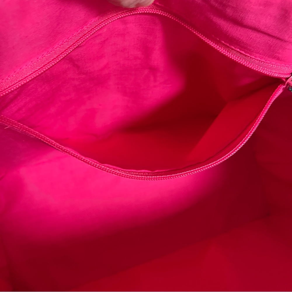 Ralph Lauren Pink Tote with Green Trim and Matching Pouch - Picture 7 of 10